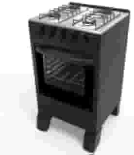 Fogão Braslar 4 Bocas New Sirius Black Manual Sem Tampa Mesa Inox Forno com Termocoupla Preto