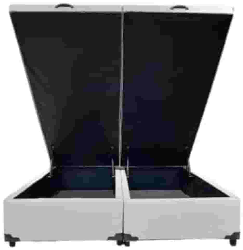 Cama Box Baú Casal Bipartido Linhão Cinza Com Pistão A Gás - Estrutura Reforçada - Imperium do Sono