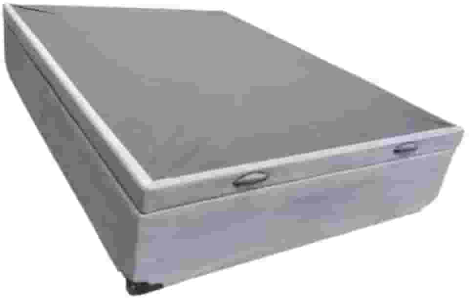 Cama Box Baú Casal Suede Cinza Com Pistão A Gás