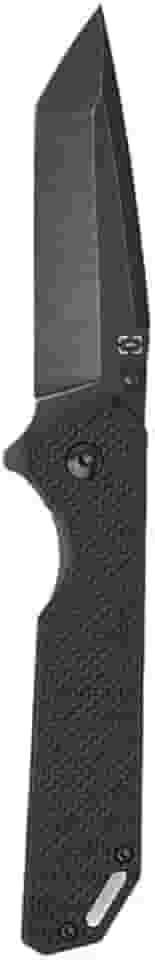 Faca Indominus, Lâmina Tanto Point 85mm, Cabo G10, Aço Inox 420, Preto