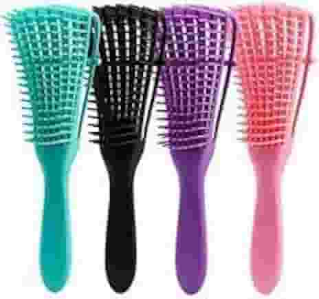 Escova Polvo para Cabelos Cacheados, tb, Cores Variadas