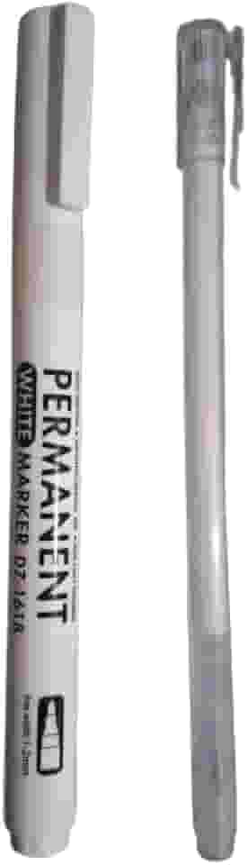 Kit 2 Canetas Brancas com Ponta Grossa 2mm e Fina 0.6mm - Marcador Permanente e Caneta Gel para Desenho, Lettering, Papel Preto e Artesanato