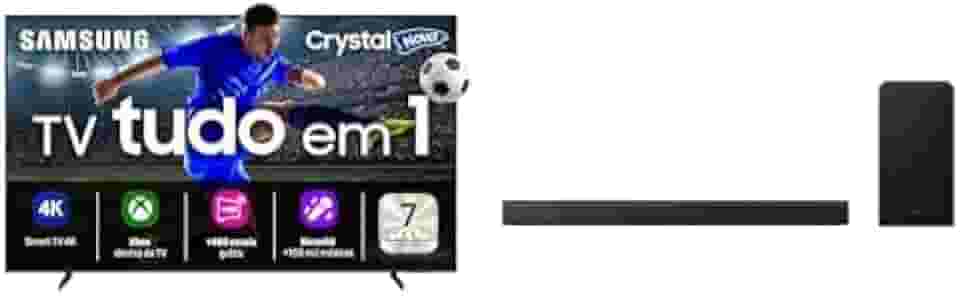 Samsung Smart TV 75" Crystal UHD 4K U8100F 2025 + Soundbar B-Series HW-B450F 2.1 canais Suwoofer incluso 2030