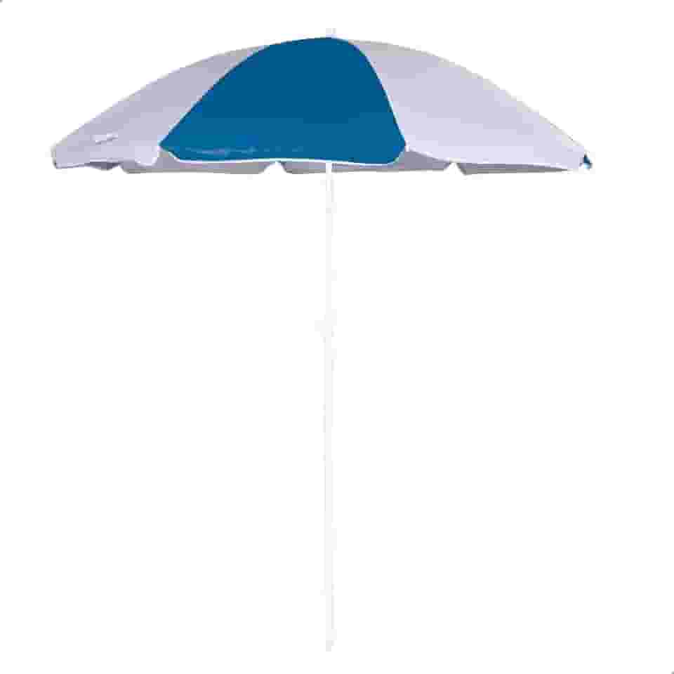 Guarda Sol de Praia, Alumínio, 1,80m de Diâmetro, 2m de Altura, Proteção Solar FPS 70, para Praia, Piscina e Pesca, em Poliéster com Tubo em Aço Carbono