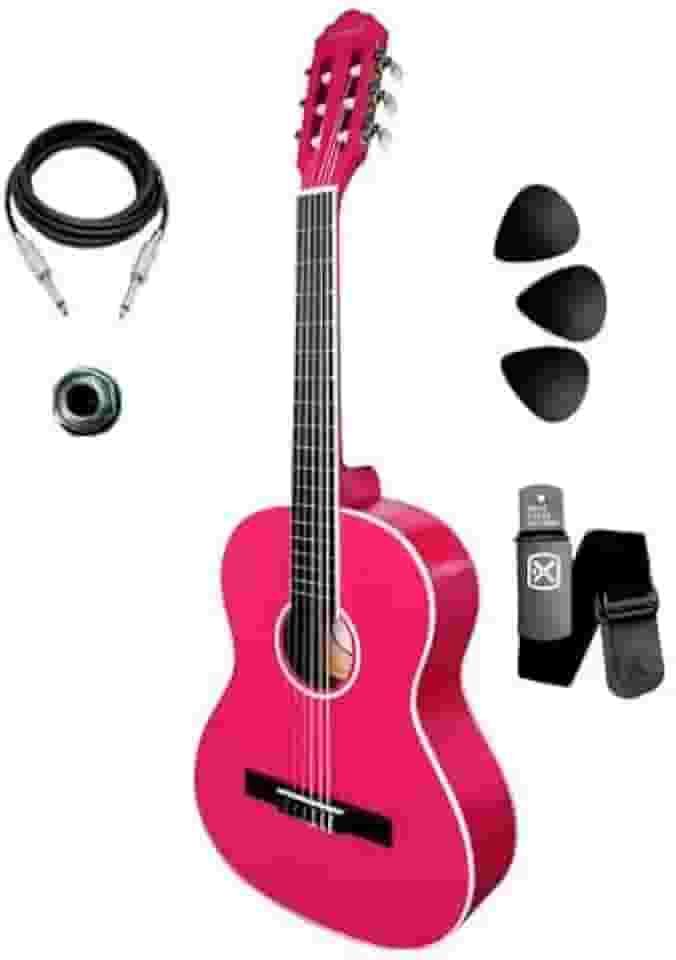 Violão Elétrico Giannini Canhoto N14 Lh Estudante Nylon (Pink Glossy)