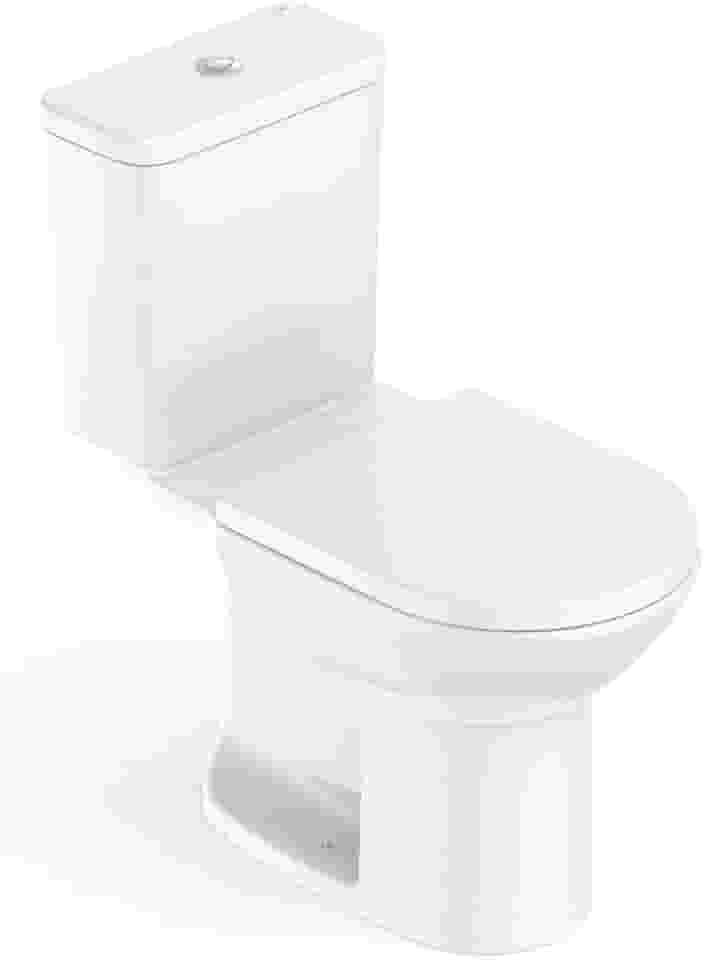 Kit Bacia com Caixa, Assento Polipropileno com Queda Amortecida e Complementos de Instalação Round