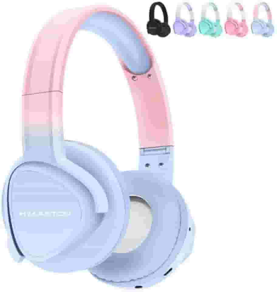 Fone de Ouvido Bluetooth Over-Ear, Microfone Embutido, 20h Autonomia, Design Ajustável, Controles Touch, Resistente à Umidade (Azul Celeste)