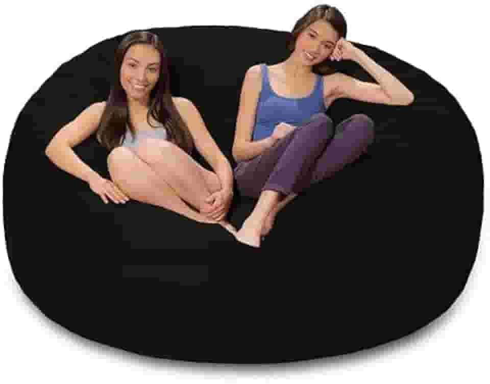 Puff Gigante Redondo Sem Enchimento Em Suede 1.40m P/Sala