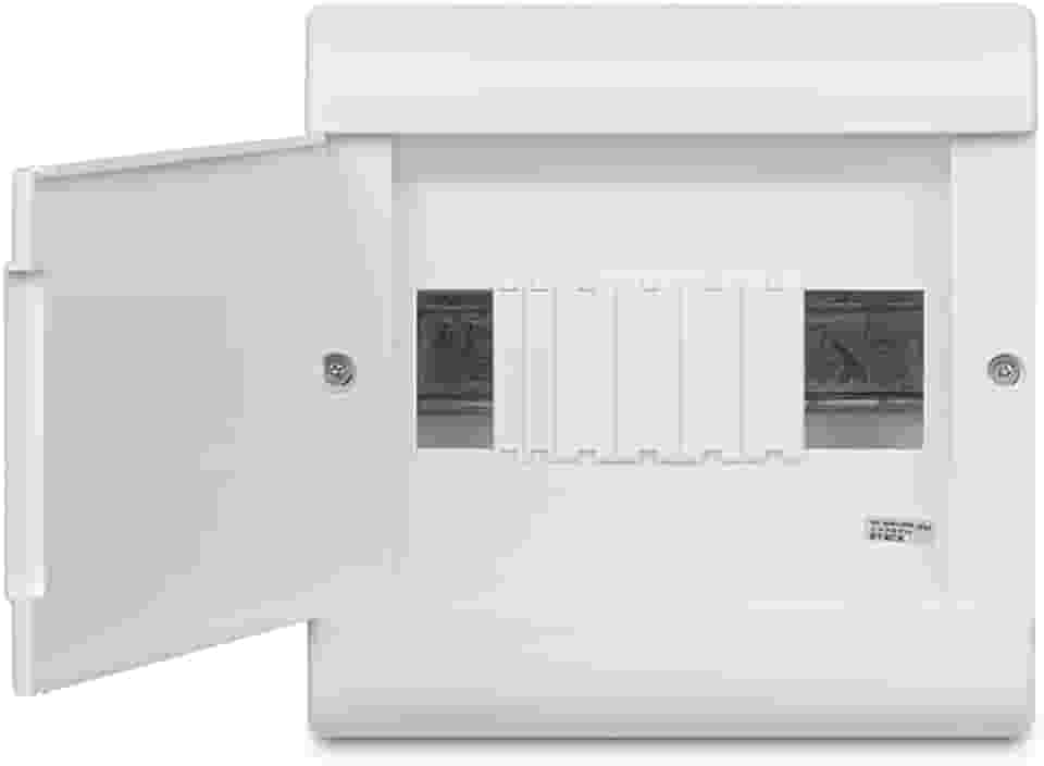 Quadro Embutir Ouro Box 08 Módulos Din Porta Opaca Steck Branco 8 Módulos