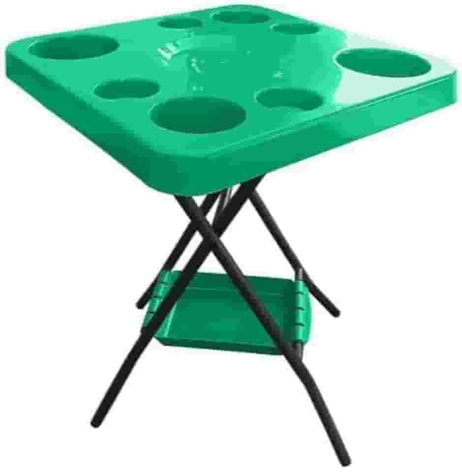 Mesa Mesinha Petisqueira Dobrável Portátil Bandeja Churrasco Praia Bar Bares Piscina Área de Lazer (verde)