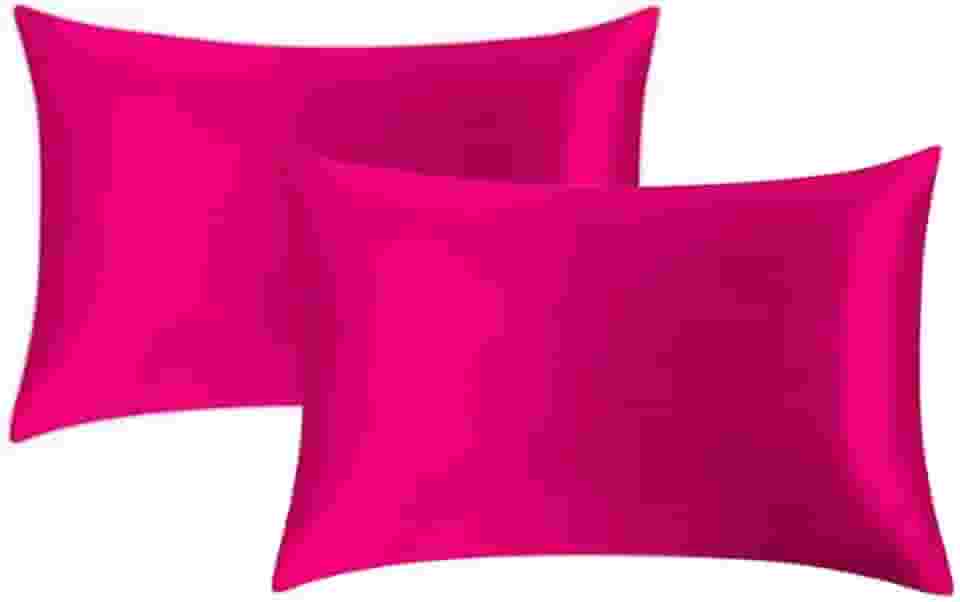 Kit 2 fronhas de cetim seda cabelo cacheado anti frizz rosa pink