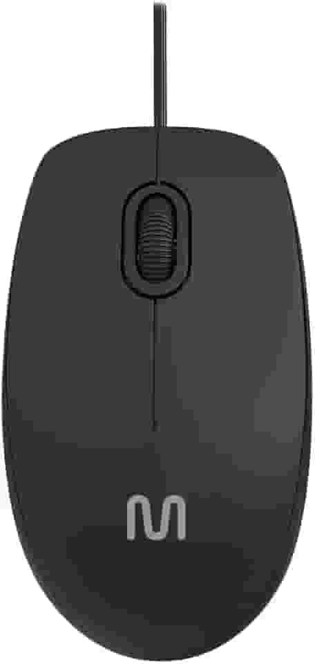 Mouse Com Fio MF400 Conexão USB 1200dpi Cabo de 180cm 3 Botões Clique Silencioso Preto Multi - MO386