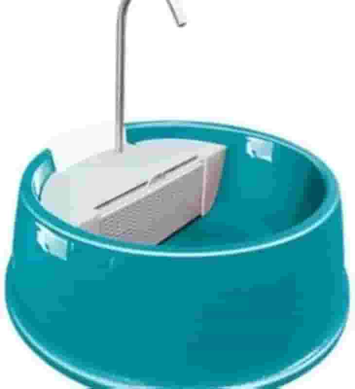 Bebedouro Fonte para Gatos com Filtro, Torneira Automática, Base em Cerâmica, Azul Turquesa