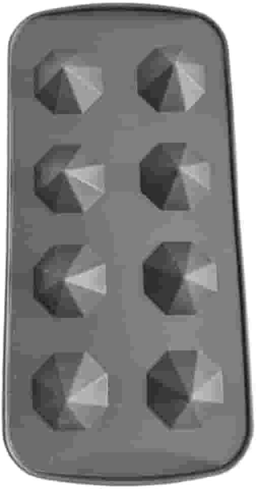 Forma de Gelo Silicone 8 Cubos Formato Diamante Multiuso Flexível Prática Reutilizável Durável Suporta Altas Temperaturas Fácil de Remover o Gelo e Lavar