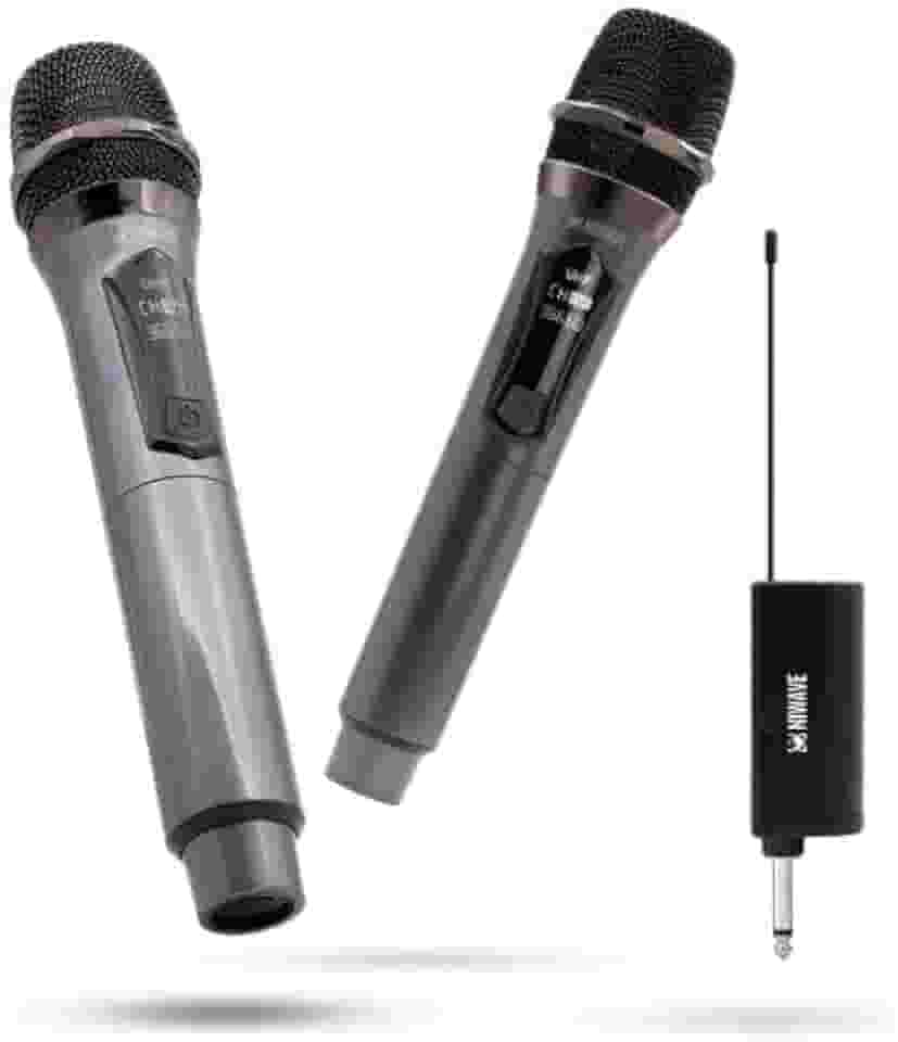 Kit 2 Microfone Sem Fio Profissional Recarregavel Uhf Led Com Receptor Para Karaoke - Para Igreja- Para Eventos - Para Palestras- Niwave