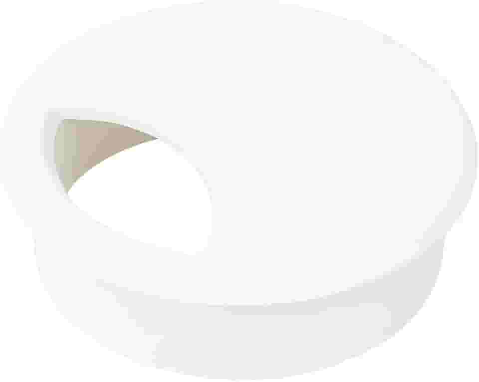 Passa Fio 46 mm Plástico ABS Branco – Acabamento para Mesa, Móveis e Escritório – Organizador de Cabos com Tampa – Kit com 2 Unidades (BRNCO)