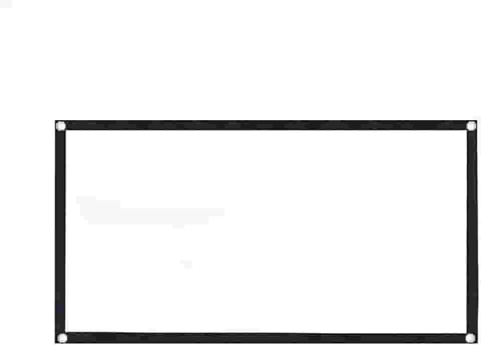 Tela de projetor 16:9 branca anti-luz moldura preta de 84-150 polegadas com furo metal home theater(120 polegadas-1 und)