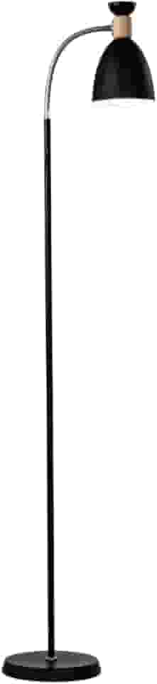 Abajur de chão flexivel luminaria chao articulada piso detalhe em madeira Techled (Preto)