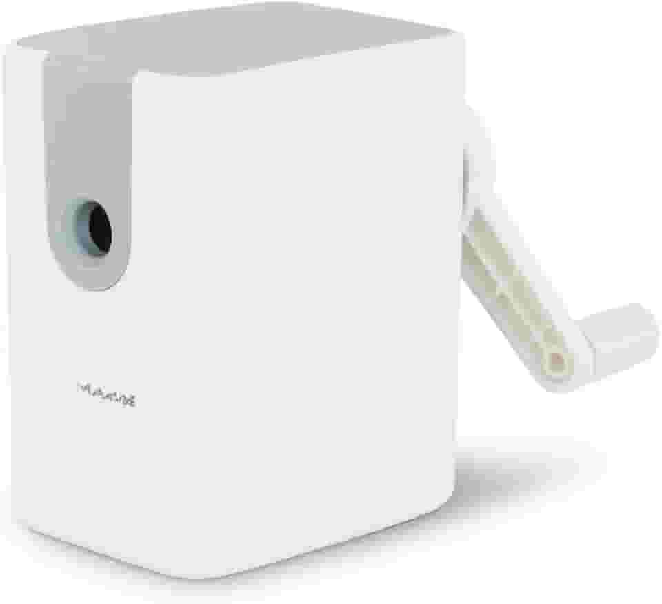 Apontador com Manivela Manual de Mesa Depósito Grande para Escritório Escola e Casa Professores Alunos Alta Precisão e Durabilidade Branco