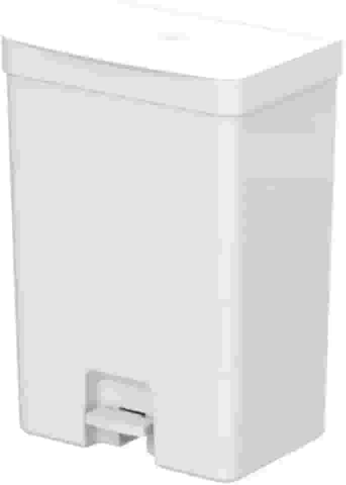 Lixeira para cozinha dupla com pedal para coleta seletiva orgânico reciclável OU Trium 30 litros branca