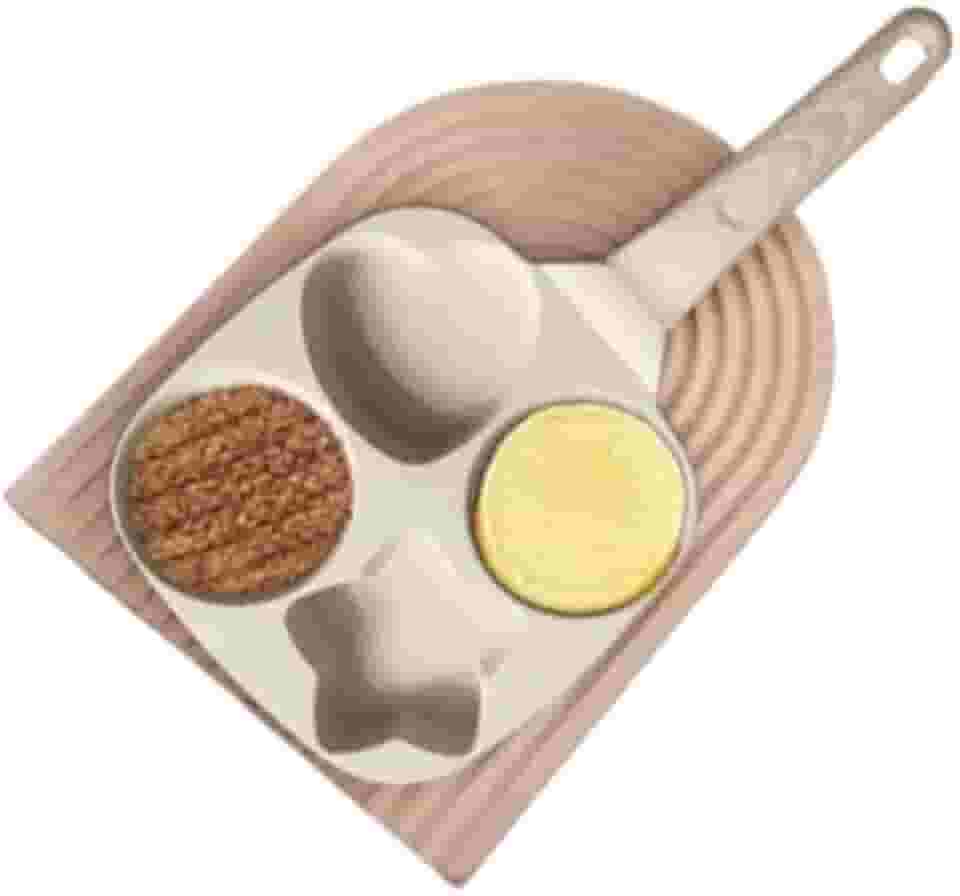 Frigideira 4 Em 1 Desenhos Ovos Hambúrguer Presunto Estrela(Bege)