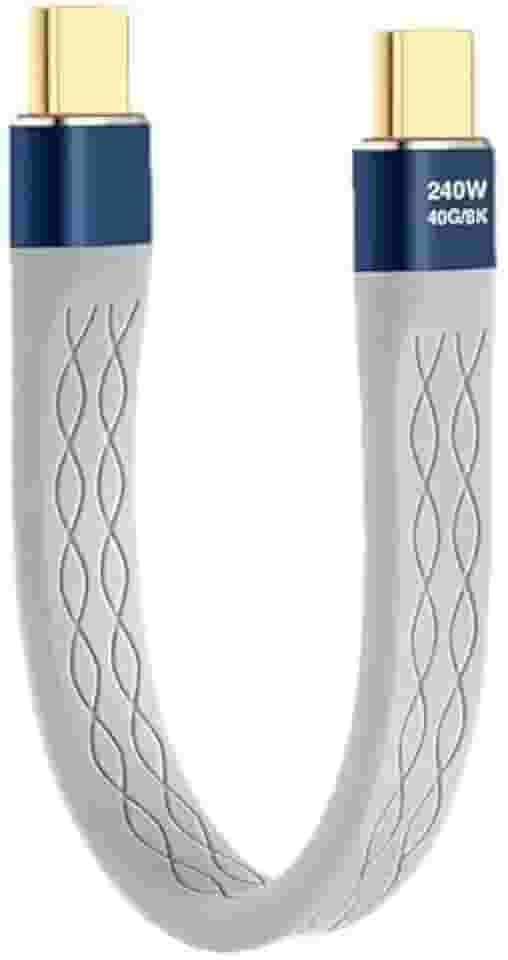 Cabo USB 4 tipo C para C 0,1 m, carregamento rápido PD de 240 W, certificação Thunderbolt 4 de transferência de dados de 40 Gbps, vídeo 8K a 60Hz, compatível com MacBook Pro, iPad Pro, iPhone 15 e
