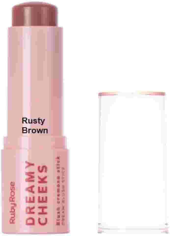 Ruby Rose, Blush Cremoso Stick Bastão Dreamy Cheeks Ruby Rose Rusty Brown
