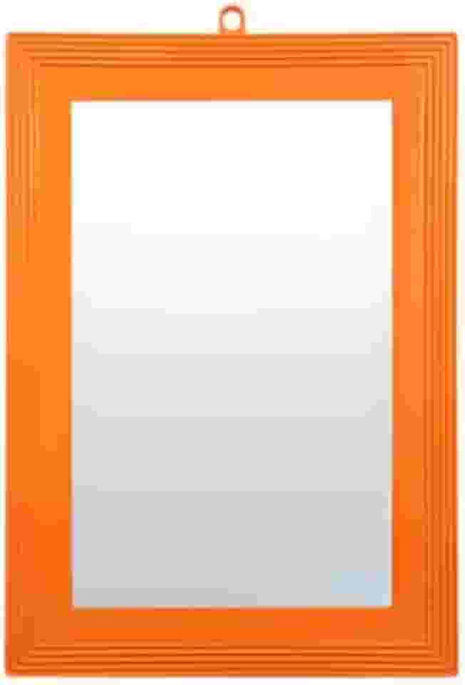 Espelho com Moldura Plástica Laranja – Decorativo para Parede, Banheiro ou Quarto (Vários Tamanhos) (N°10)