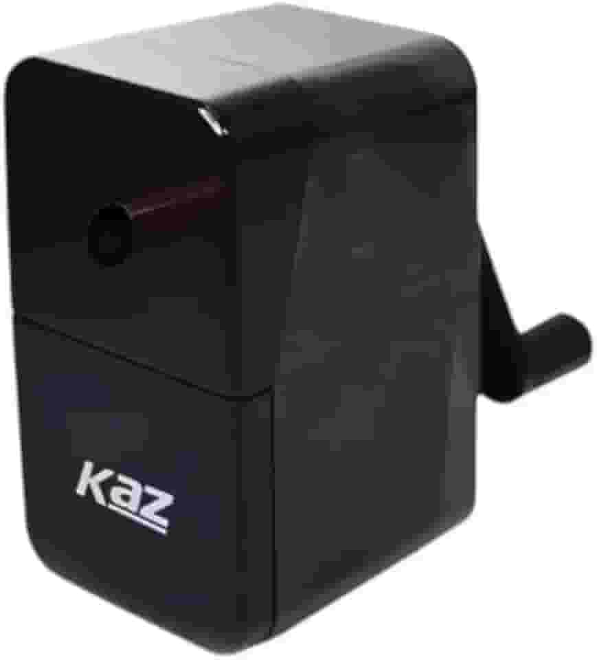 Apontador De Mesa Manual Para Lápis De Plástico Com Manivela Deposito Coletor Recipiente Cinzas Fácil De Usar Escola Volta Às Aulas (PRETO)