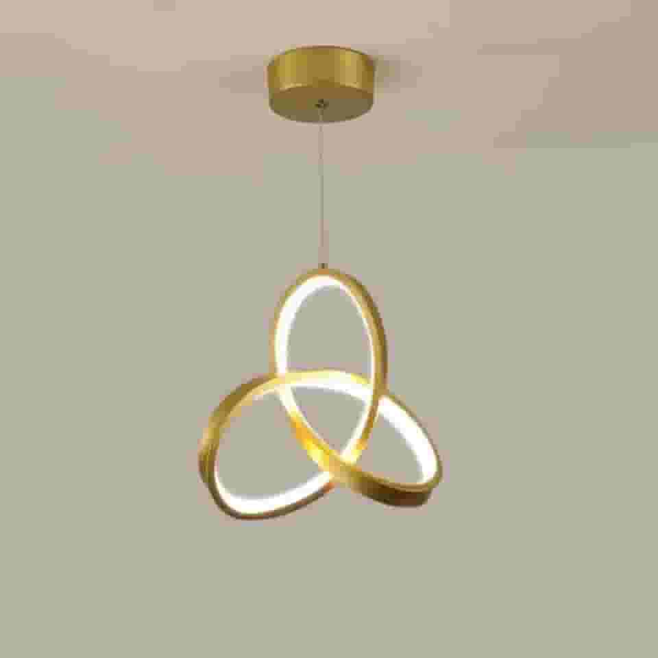 Luminária De Teto Pendente Led Moderna Lustre para Corredor Sala Quarto Cozinha (D11 (G) Dourado(30cmx30cmx6cm))