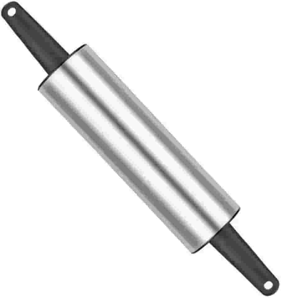 Rolo De Massa Liso para cozinha Aço Inox Com Cabo Pizza Esfirras Pão Macarrão Cores Sortidas