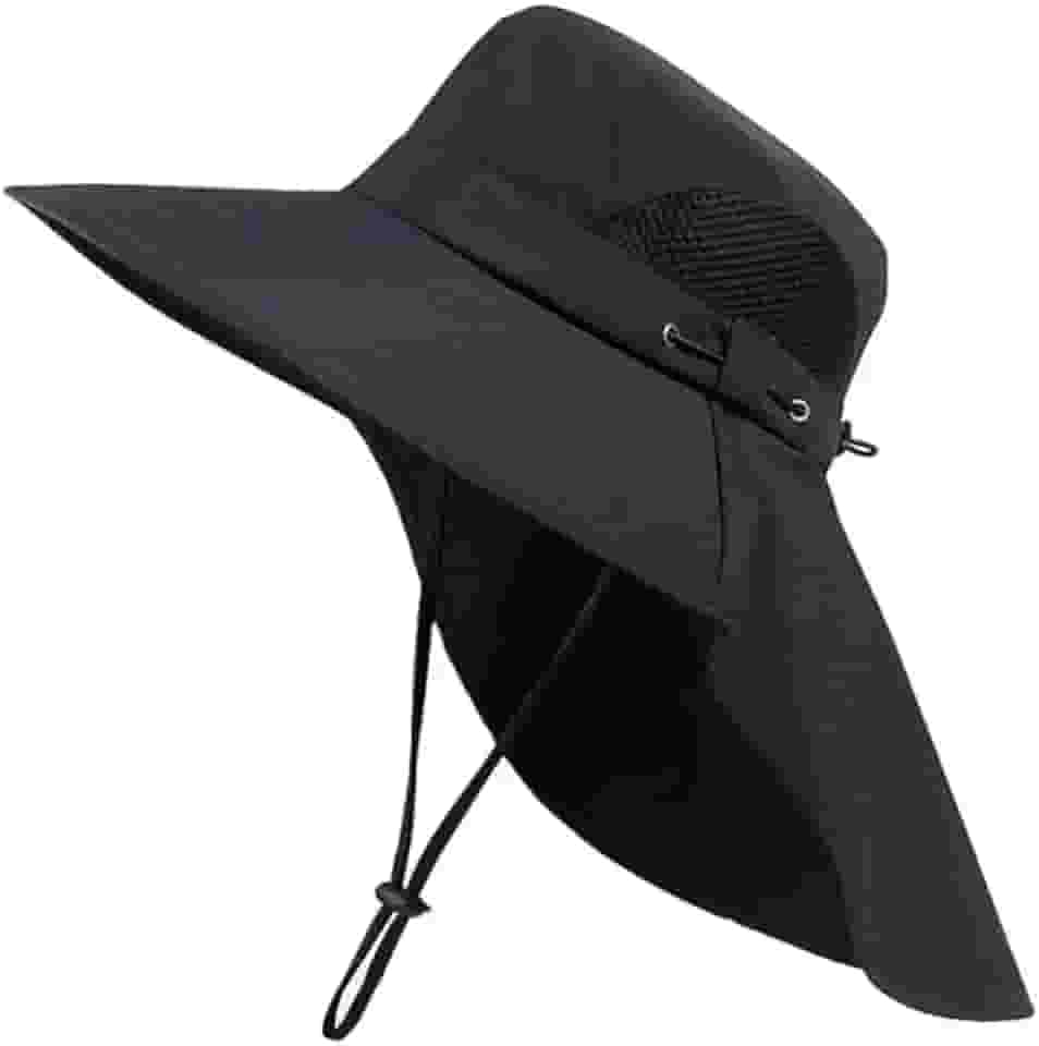 Chapéu Boné Pescador Australiano Respirável Ajustável Protetor Contra Raios Solares UPF50+ Pesca Trilha Camping