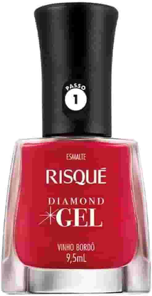 Esmalte Risqué Diamond Gel Vinho Bordô Cremoso 9,5 Ml