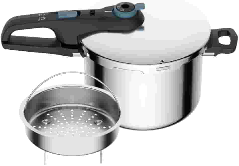 Panela De Pressão Rochedo Inox Trendy 6 litros Fechamento Externo Com Cesta De Vapor