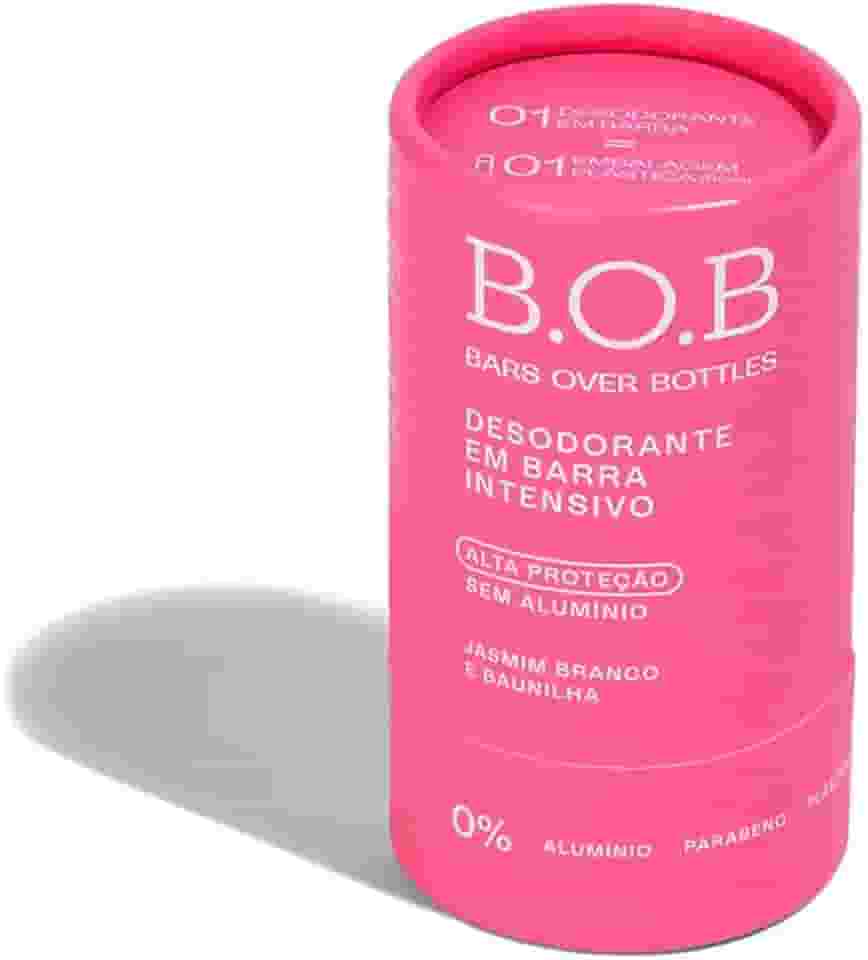 Desodorante em Barra Intensivo Jasmim Branco e Baunilha B.O.B | Alta Proteção, sem alumínio, natural, vegano, livre de crueldade, sustentável, livre de plástico, waterless, 0% álcool.