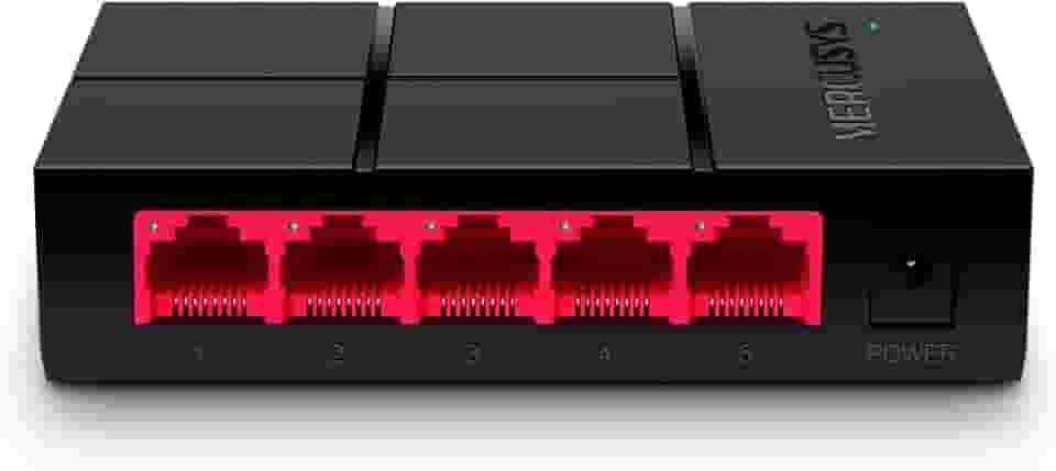 MERCUSYS MS105G - Switch Gigabit RJ45 de 5 portas, Ethernet LAN 10/100/1000 Mbps, Plug and Play, Switch de mesa, casa e escritório, pequeno, caixa de plástico