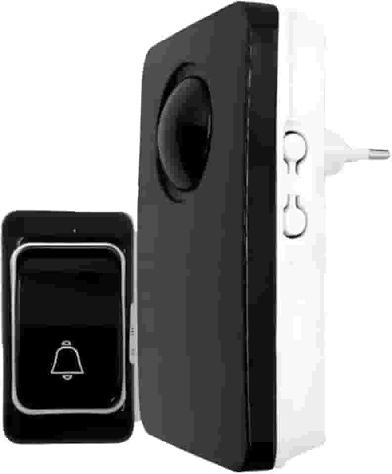Campainha Sem Fio Prova D'água Bivolt Residencial Comercial ou Botão Emergencial Inteligente 38 Sons Premium (Preto)