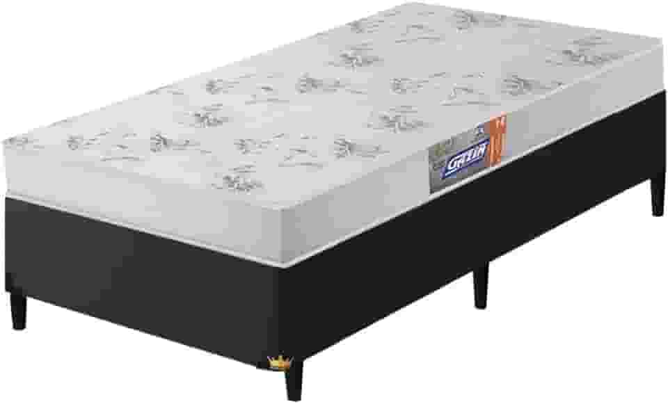 Cama Box Solteiro Colchão De Espuma D20 Supreme Branco 78x188x50cm Gazin