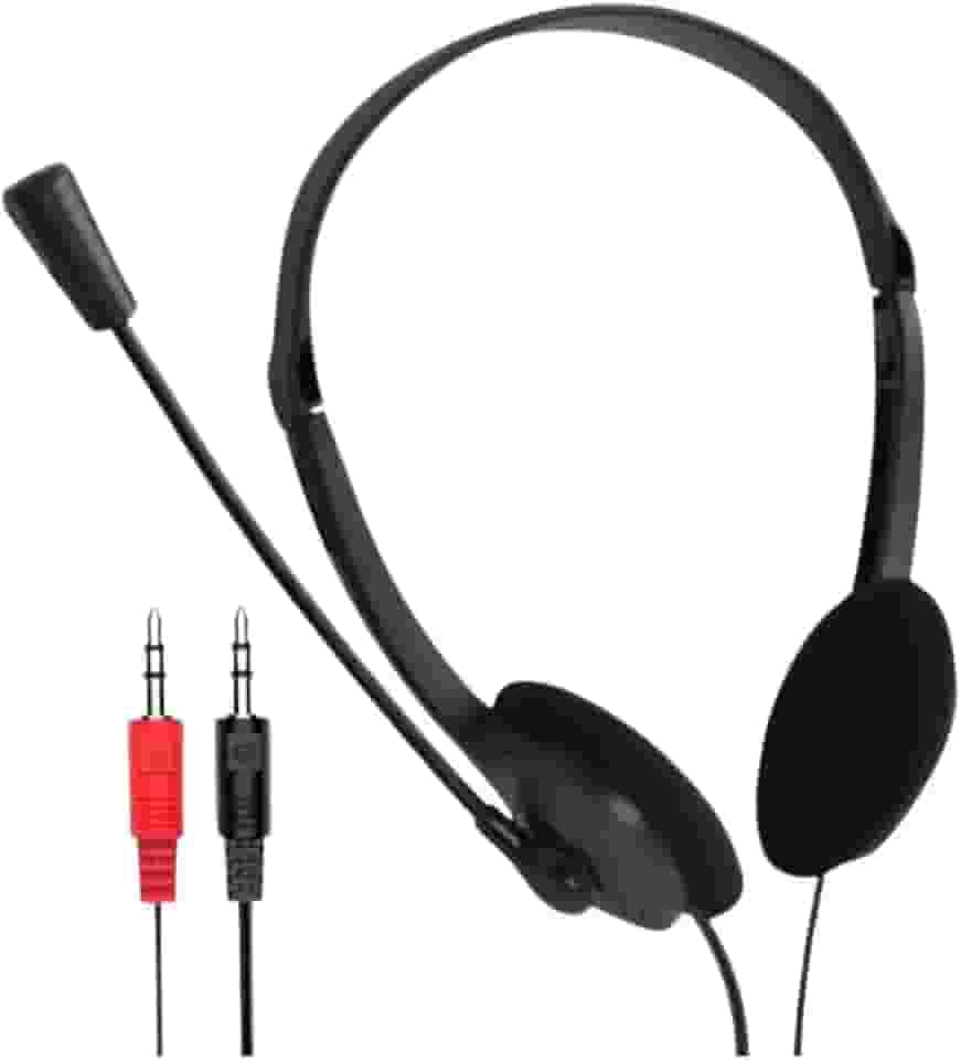 Fone de Ouvido Headset com Microfone Multimídia - Conexão P2, Haste Ajustável e Controle de Volume para Desktop