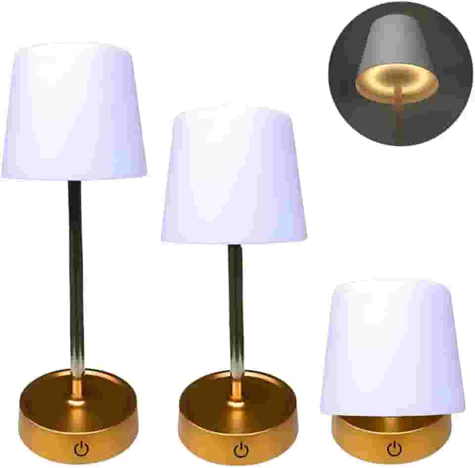 Abajur de Mesa LED Moderno, Luminária Retrátil Para Quarto, Luz Amarela Quente Para Sono e Ambientes, Touch Brilho Ajustavél