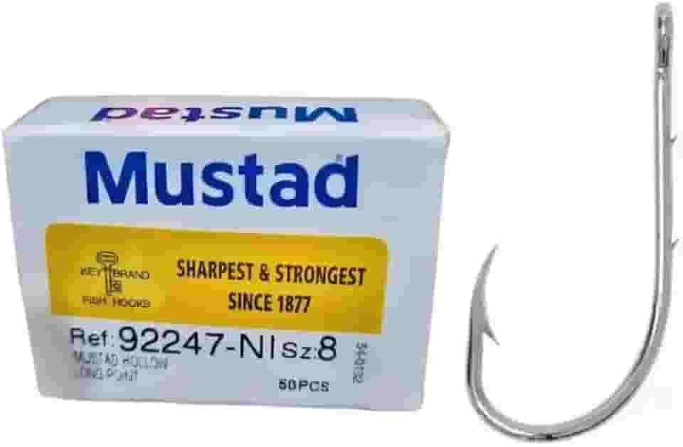 Anzol Norueguês Mustad Beak Baitholder 92247 Nº8 50 Peças para Pesca Esportiva – Anzóis Resistentes com Duplo Farpado para Isca Natural