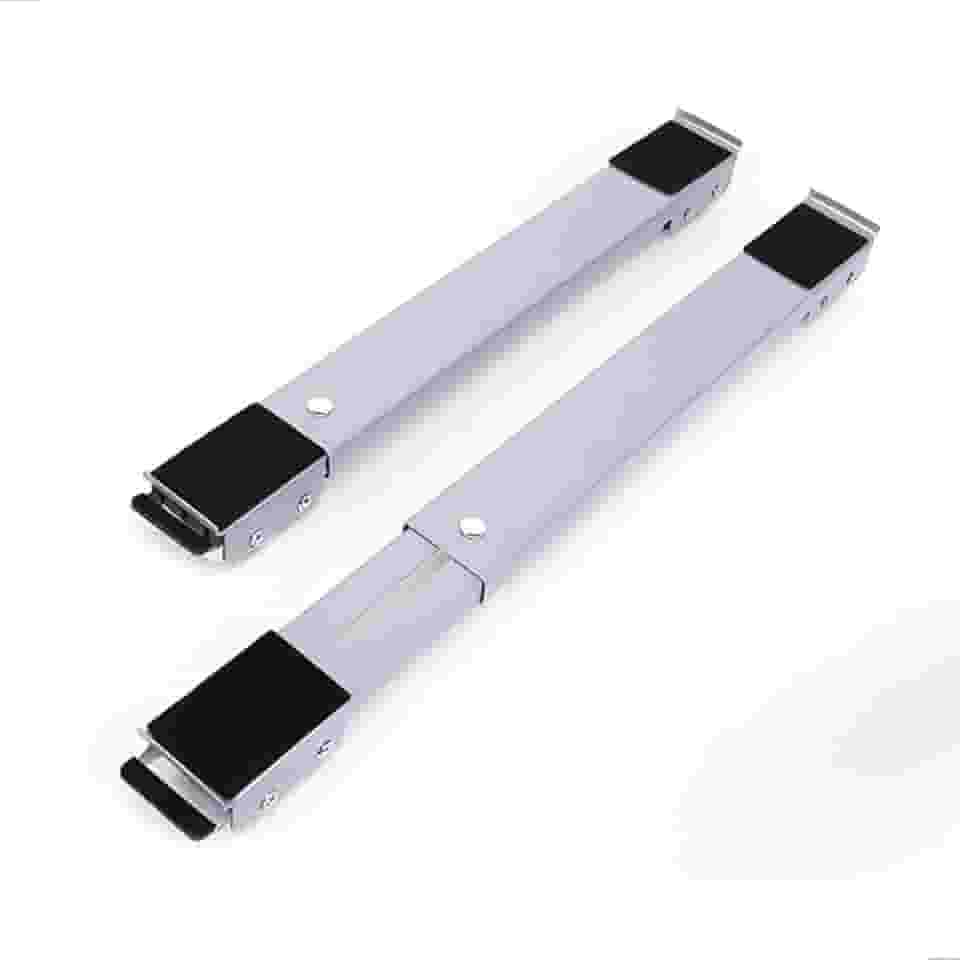 TechTrends Suporte Móvel Com Rodinhas Reforçado Base Ajustável Para Geladeira, Máquina De Lavar, Fogão e Móveis Resistente Até 200kg Com Trava De Segurança e Freios (Cinza, Ajustavel)