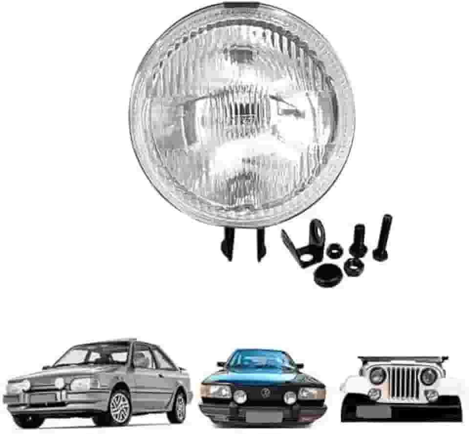 FAROL MILHA AUXILIAR UNIVERSAL 143MM LONGO ALCANCE REDONDO VIDRO ESTRIADO