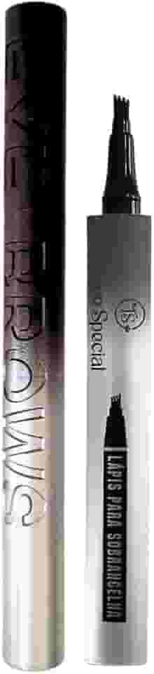 Caneta Fio a Fio para Sobrancelha e Barba Microblading Tridente Resistente a Agua (Preto Toque Special)