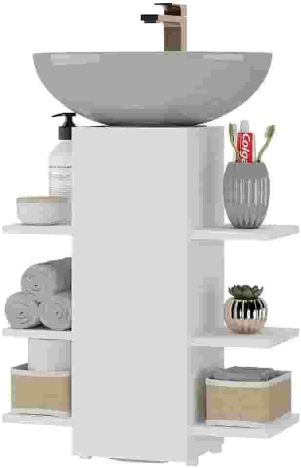 Gabinete Armário de Banheiro para Pia de Coluna Multimóveis Mp5026 Branco