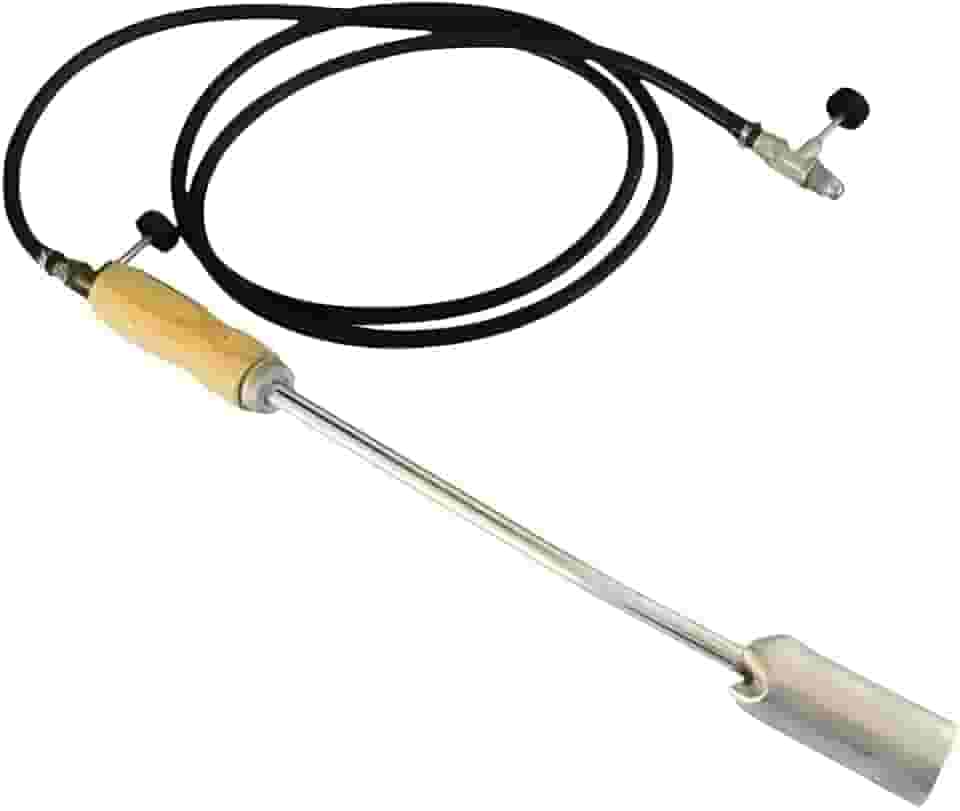 Maçarico Lança Chamas Portátil 65cm com 2 Registros e Mangueira 2 Metros