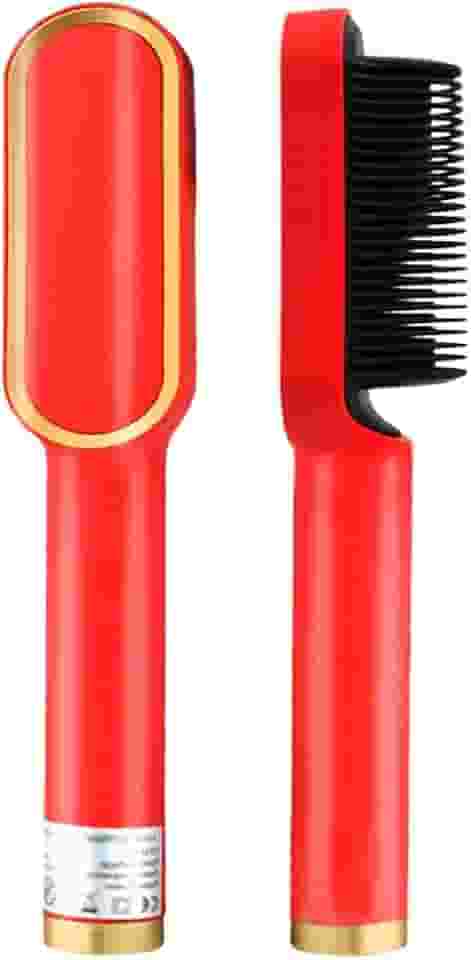 Prancha Escova Alisadora Com Pente Profissional Bivolt Vermelha