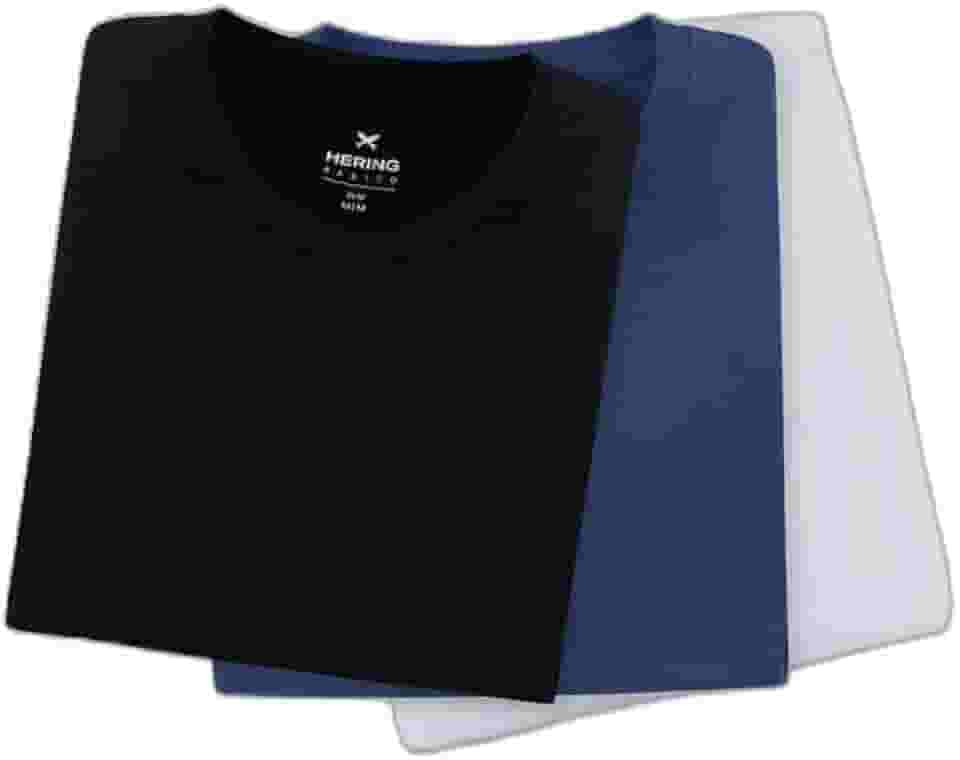 Kit Com 3 Camisetas Masculinas Básicas Slim Gola V