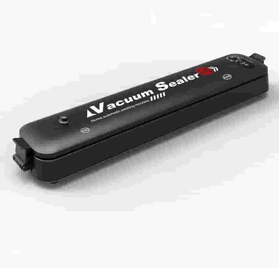 Seladora a Vácuo Automática, Máquina de Embalar Alimentos, queijo, frutas, verdura, carne. Design Compacto, Preta