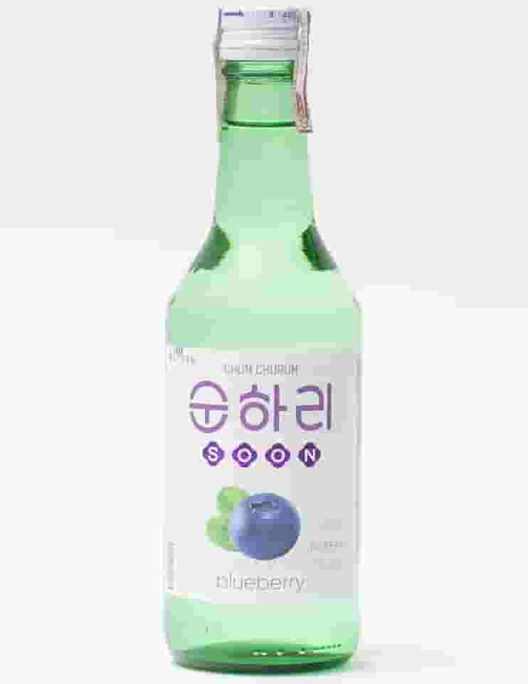 Soju Bebida Alcoólica Coreana Sabor Mirtilo 360ml